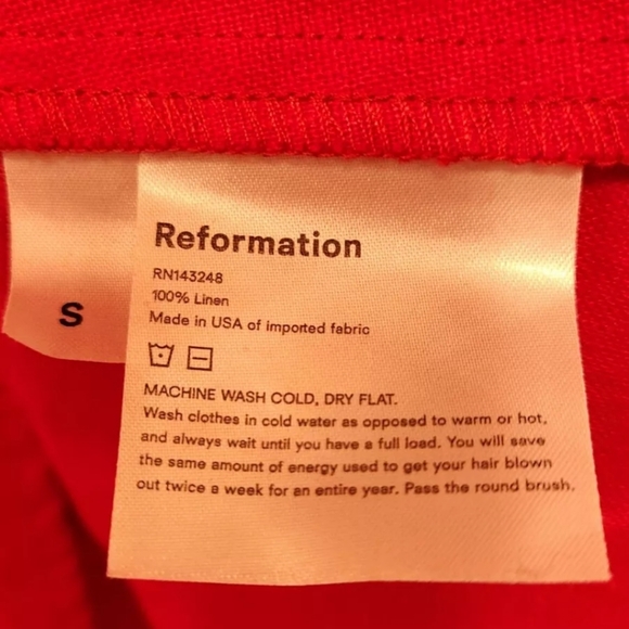 Reformation Cerise Linen Off Shoulder Mini Dress S - Picture 5 of 5